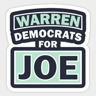 Warren Democrats For Joe Sticker